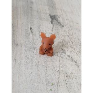 Miniature rubber kangaroo baby mama toy figure